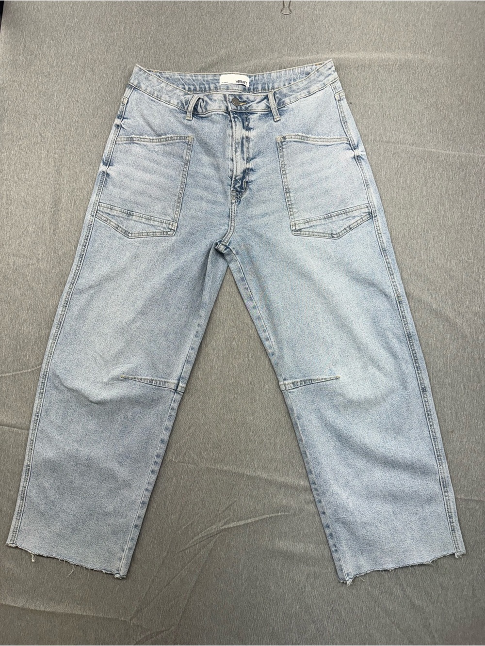 Vervet Heroine Super High Rise Crop Barrel Jeans Light Wash Size 32